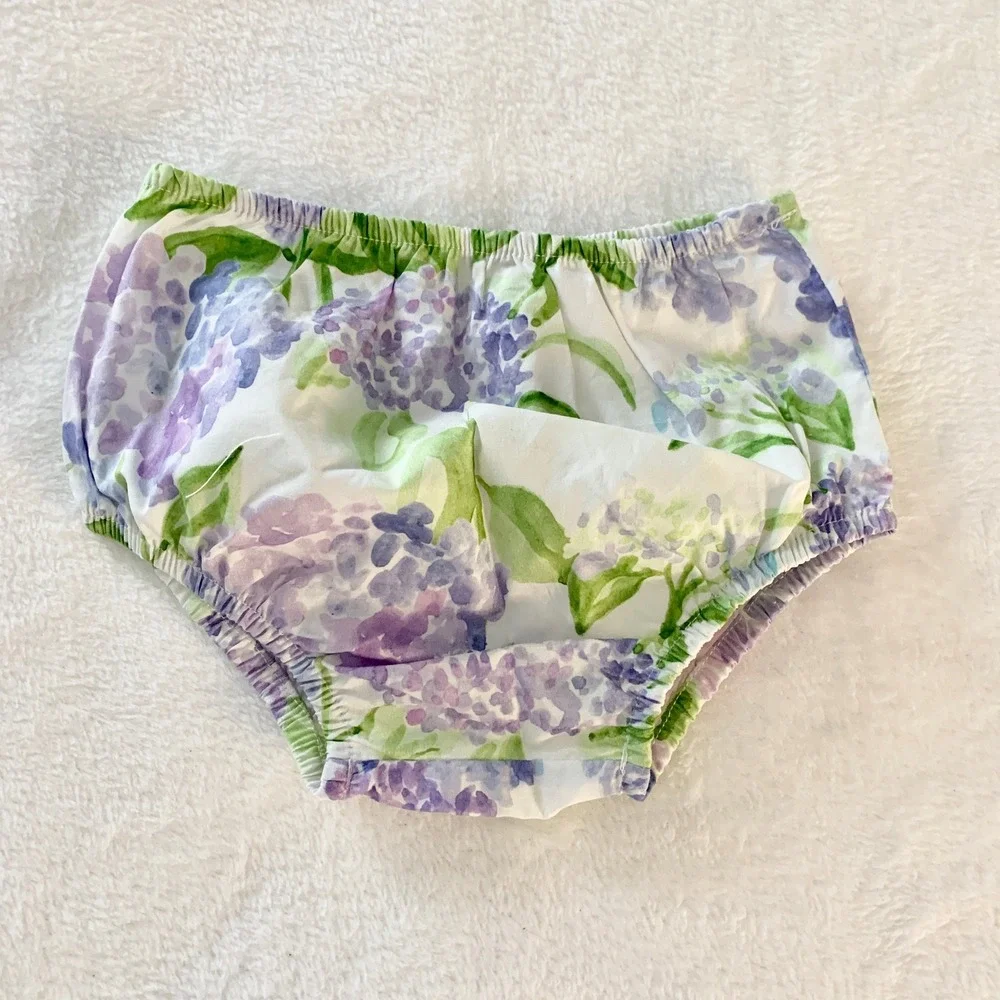 Hill House Lilac Floral Diaper Cover Bloomers‎ Womens Size 18-24M White Cotton
